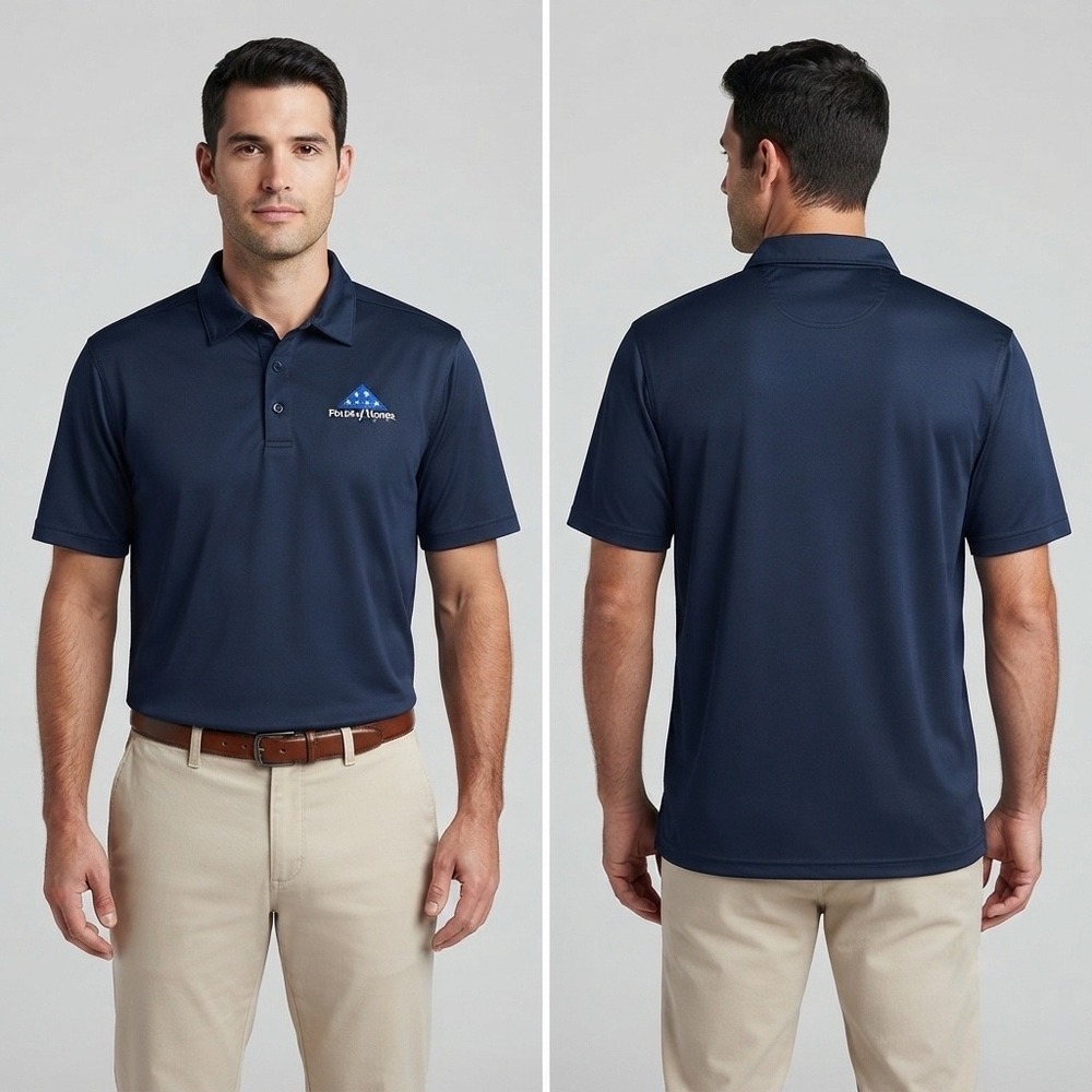 Clique Men's Golf Polo Shirt XL Navy Blue Folds of Honor Performance MQK00045